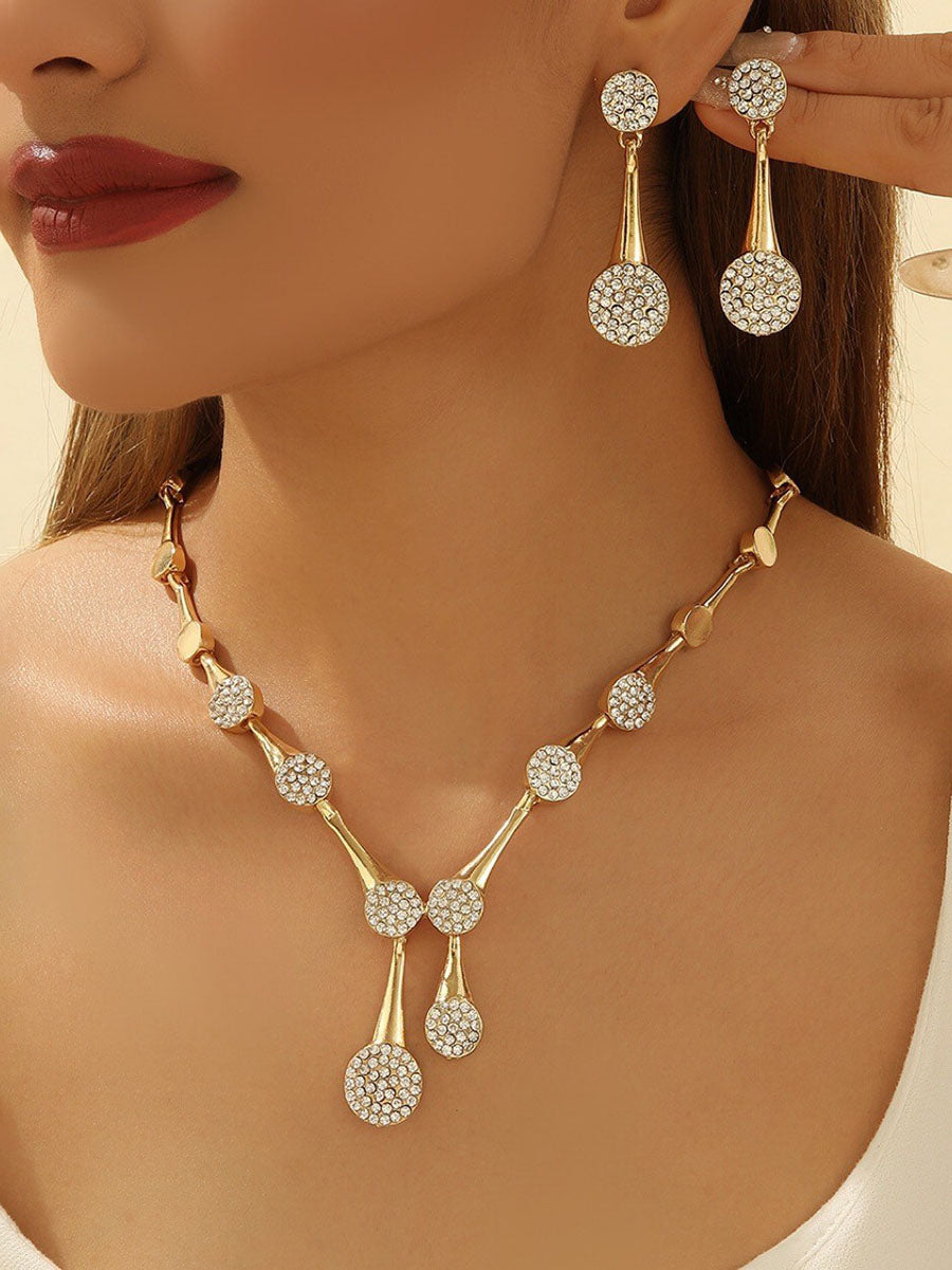 Parure collier et boucles d'oreilles géométrique