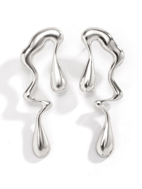 Boucles d'oreilles pendantes géométriques couleur unie