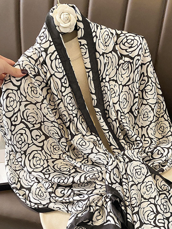 Écharpe à imprimé floral, anti-UV