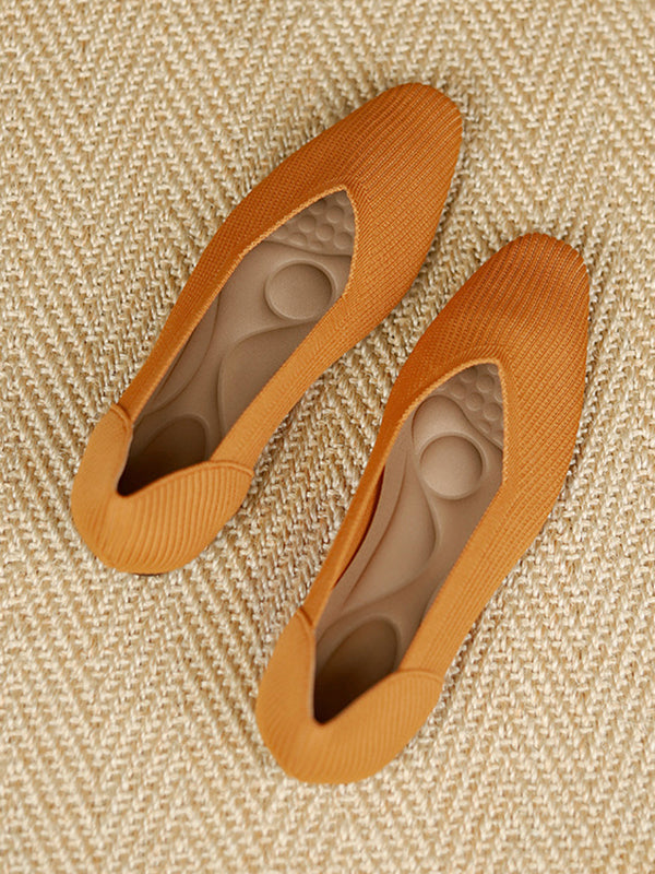 Chaussures à bout carré, couleur unie