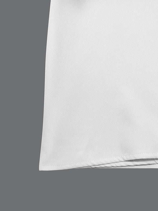 Robe longue ample à manches mi-longues, avec ceinture, à décolleté en V profond, couleur unie