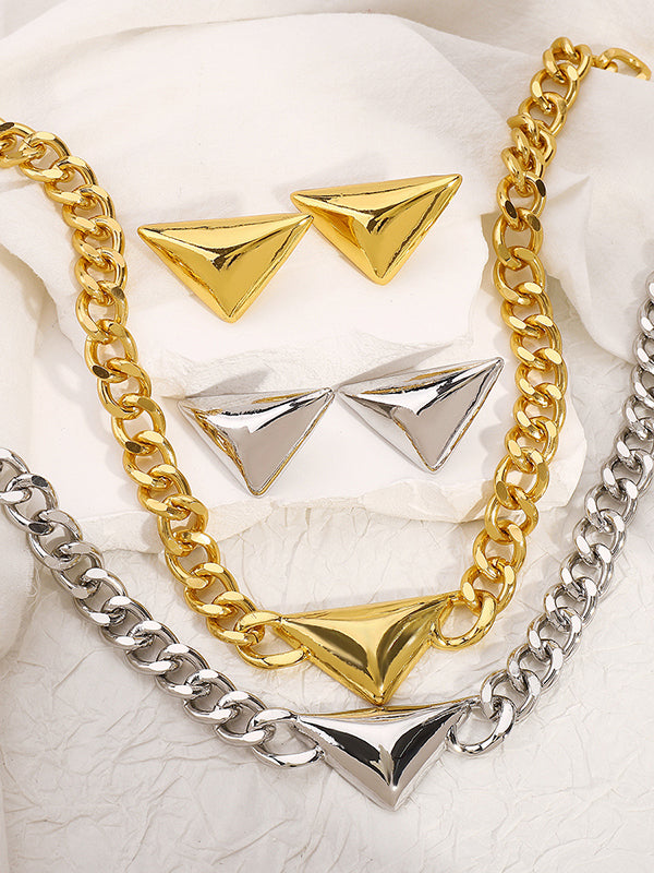 Collier géométrique à chaîne, couleur unie