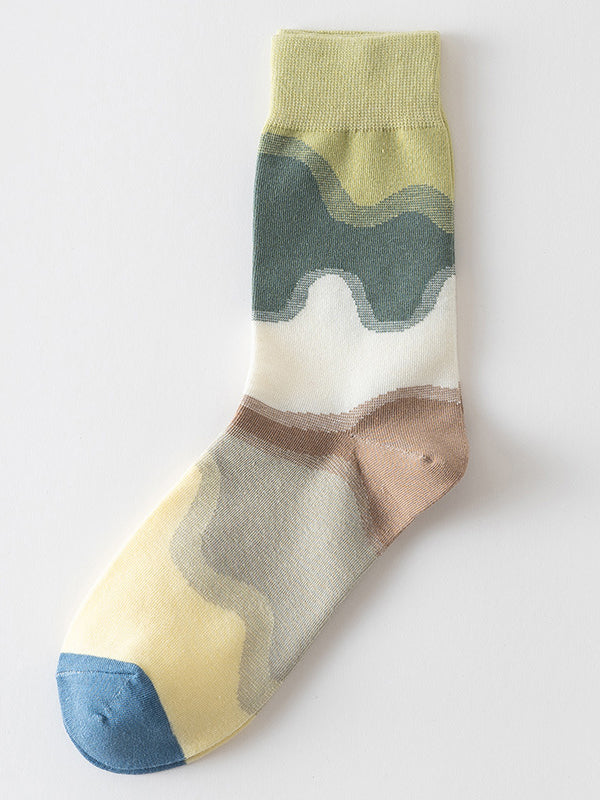 Chaussettes chaudes couleur contrastée