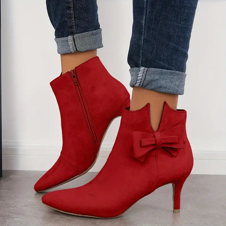 Bottines en daim avec fermeture éclair pour femmes