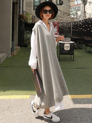Gilet ample en laine col V