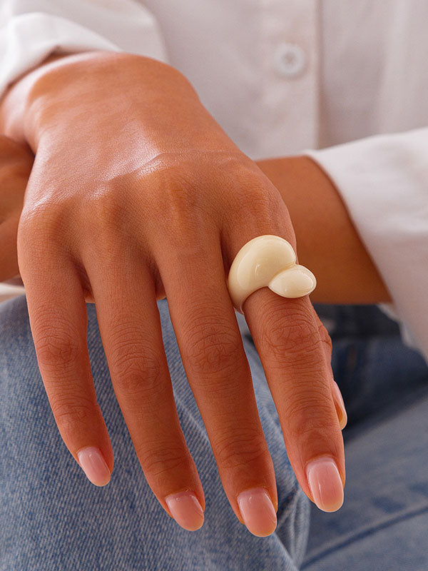 Bague géométrique couleur unie