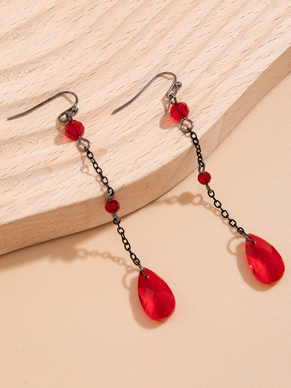 Parure boucles d'oreilles pendantes et boucles d'oreilles perlée à chaîne
