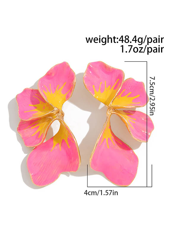 Boucles d'oreilles pendantes en forme de fleur
