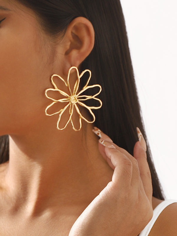 Boucles d'oreilles pendantes en forme de fleur