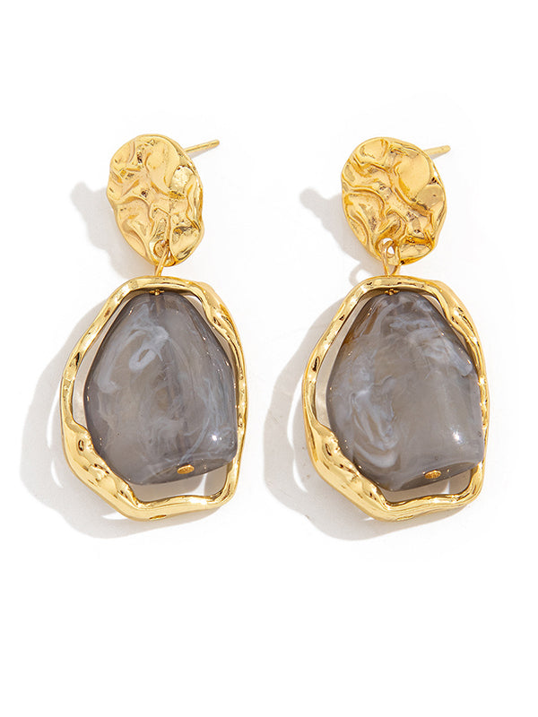 Boucles d'oreilles géométriques brillantes à coupe irrégulière