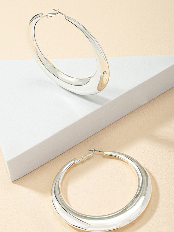 Boucles d'oreilles géométriques couleur unie