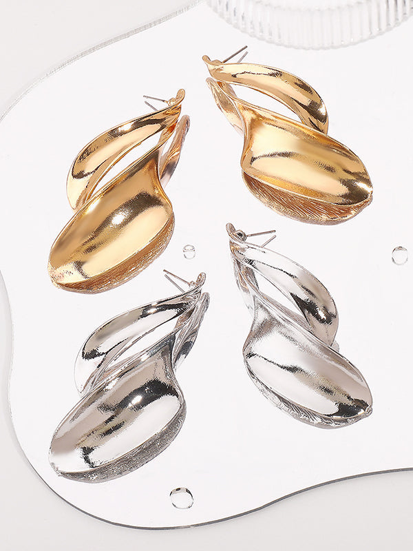 Boucles d'oreilles pendantes géométriques couleur unie