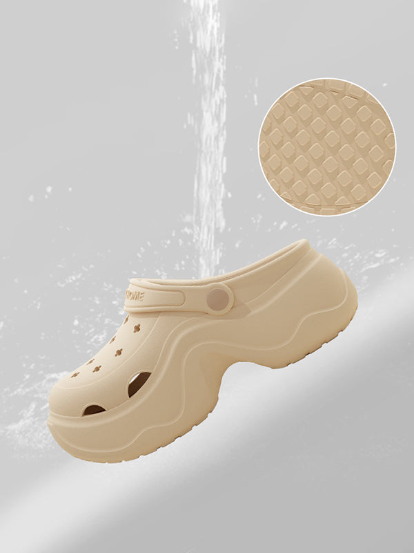 Sandales à plateforme creuses à coupe ronde Crocs