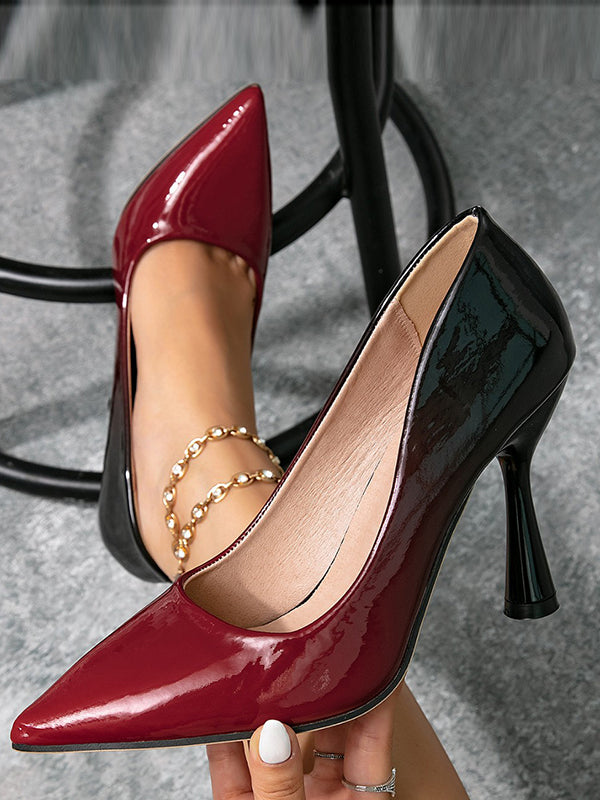 Escarpins en dégradé, à bout pointu