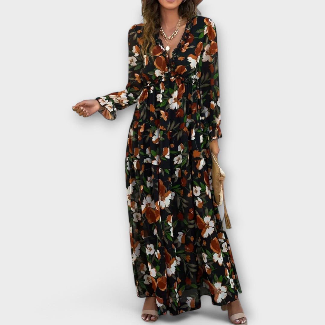 Lillian | Robe maxi romantique et transparente avec design floral