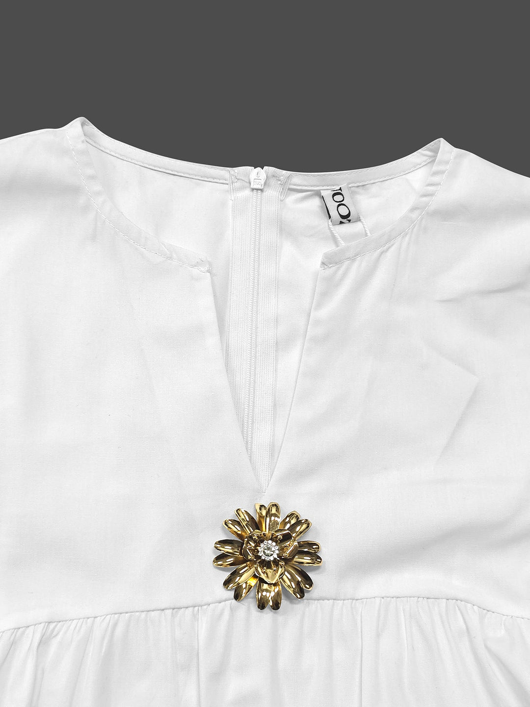 Robe chemise ample à manches courtes, à décolleté en V profond, couleur unie