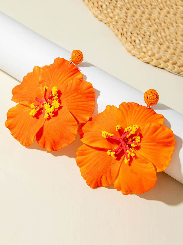 Boucles d'oreilles pendantes en forme de fleur