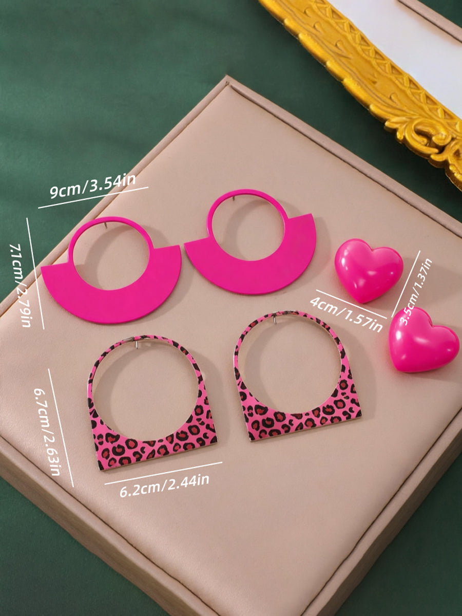 Boucles d'oreilles pendantes en forme de cœur, couleur unie