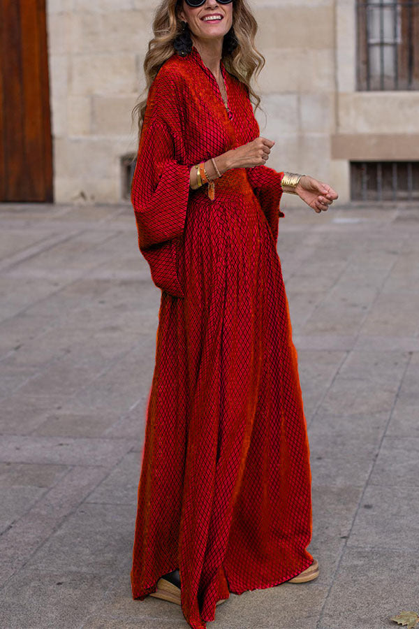 Sol - Robe maxi longue avec manches amples et coupe confortable