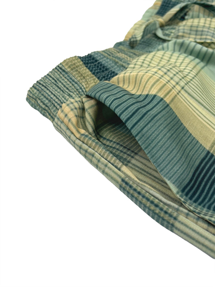 Pantalon ample à poches, à carreaux, à jambes larges, couleur contrastée