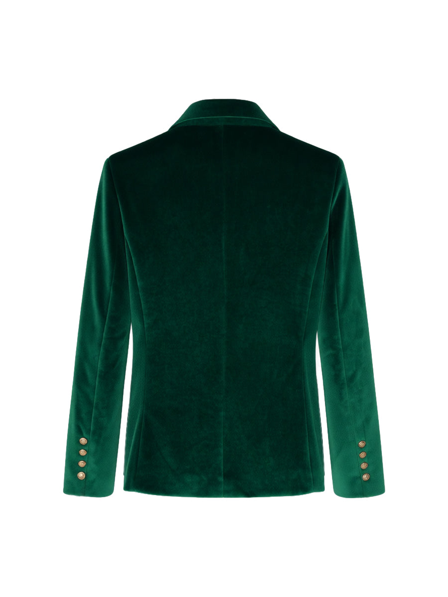Veste boutonnée à manches longues, à col cranté, couleur unie