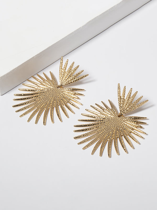 Boucles d'oreilles ajourées en forme de cœur, couleur unie