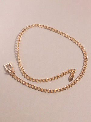Ceinture à boucle, à chaîne, couleur unie