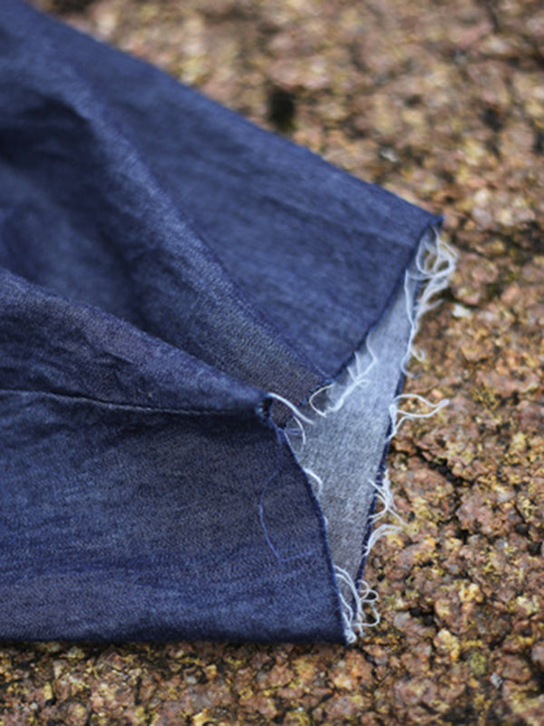 Pantalon en jean à jambes larges de couleur denim ample vintage