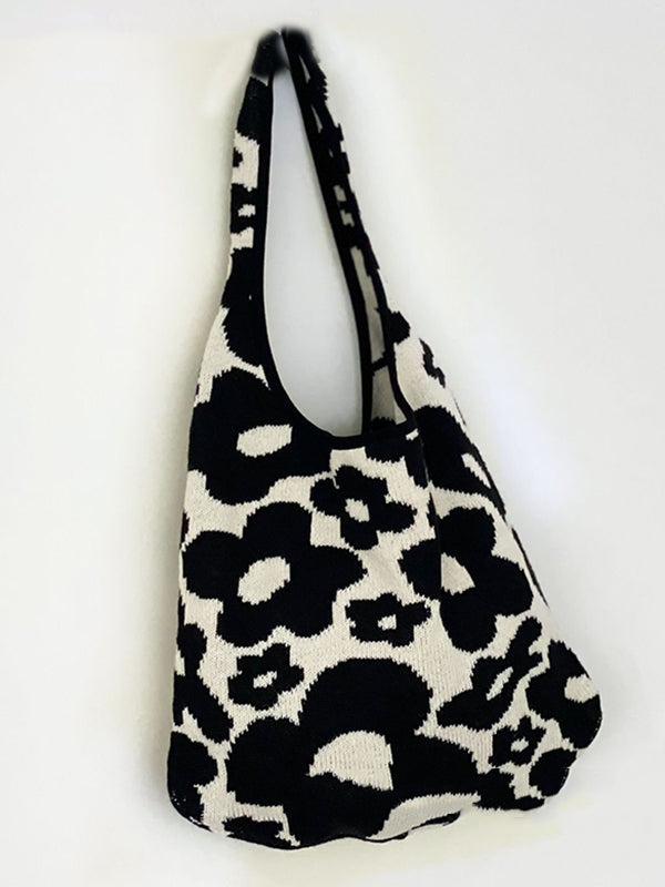 Accessoires de sacs de couleur contrastée à tissage floral original