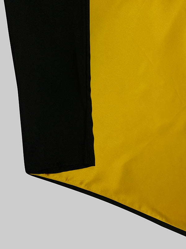 Robe longue asymétrique à coupe irrégulière, à col rond, couleur contrastée