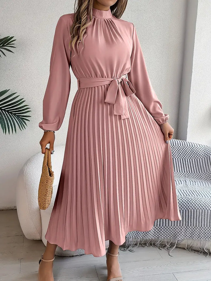 Sana | Robe de soirée plissée pour femmes à col montant