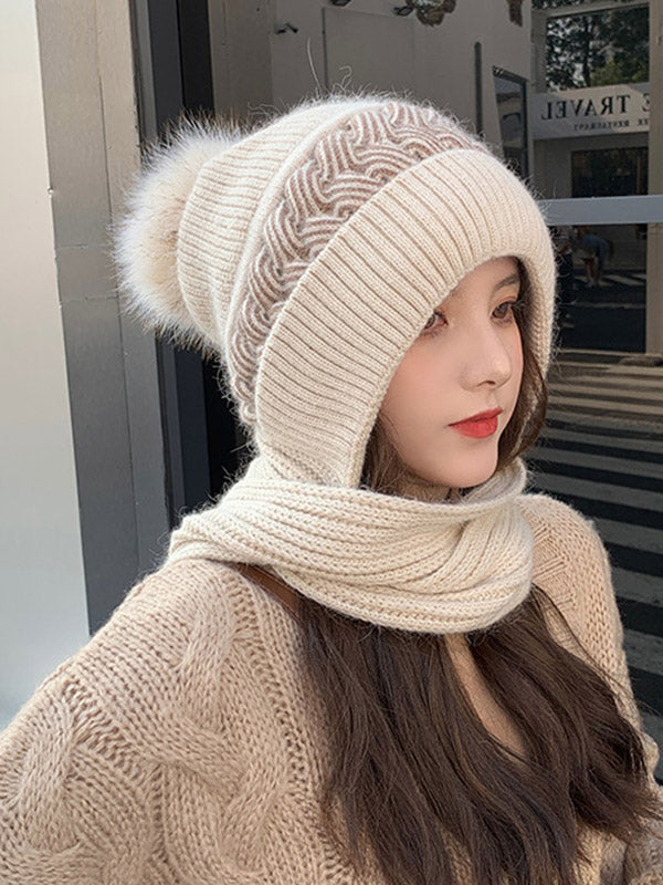 Ensemble écharpe et bonnet en jacquard, 7 coloris
