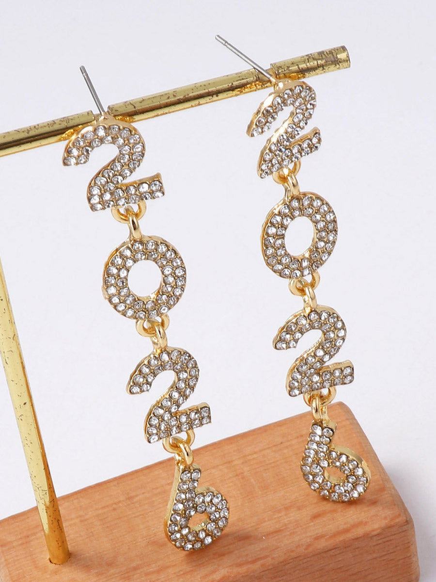Boucles d'oreilles brillantes à motifs figuratifs, à strass