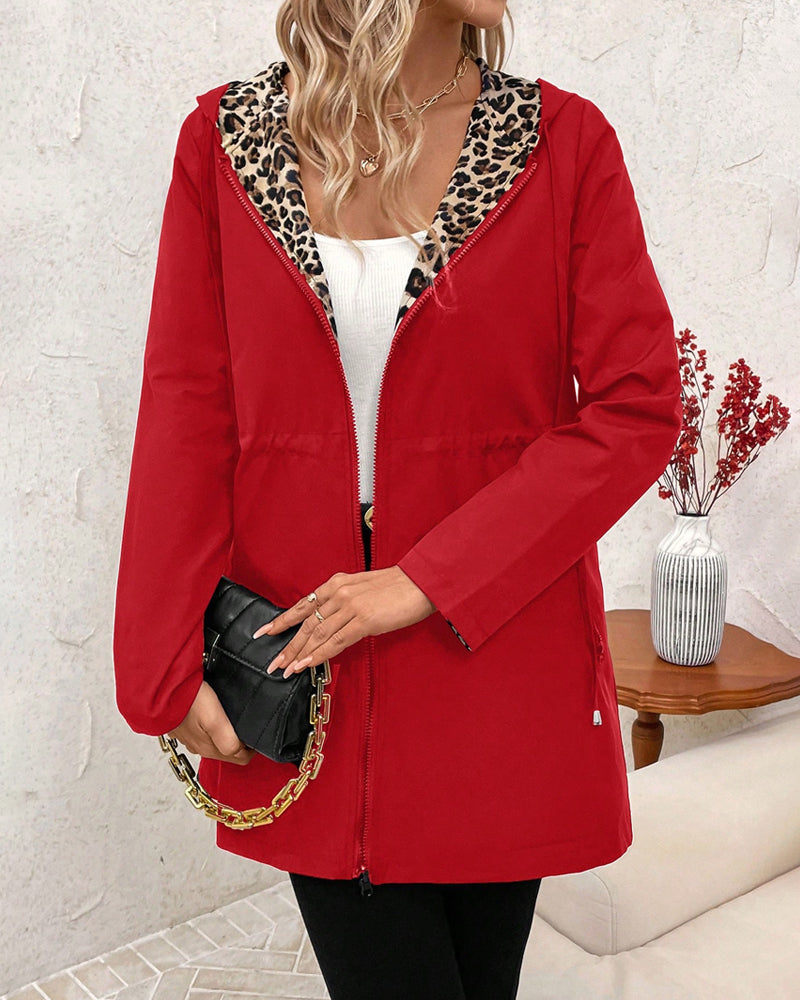 Elena | Manteau réversible pour femmes avec imprimé léopard