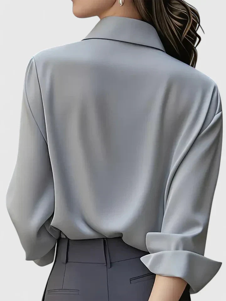 Anja | Blouse à Boutons Satinée pour Femmes