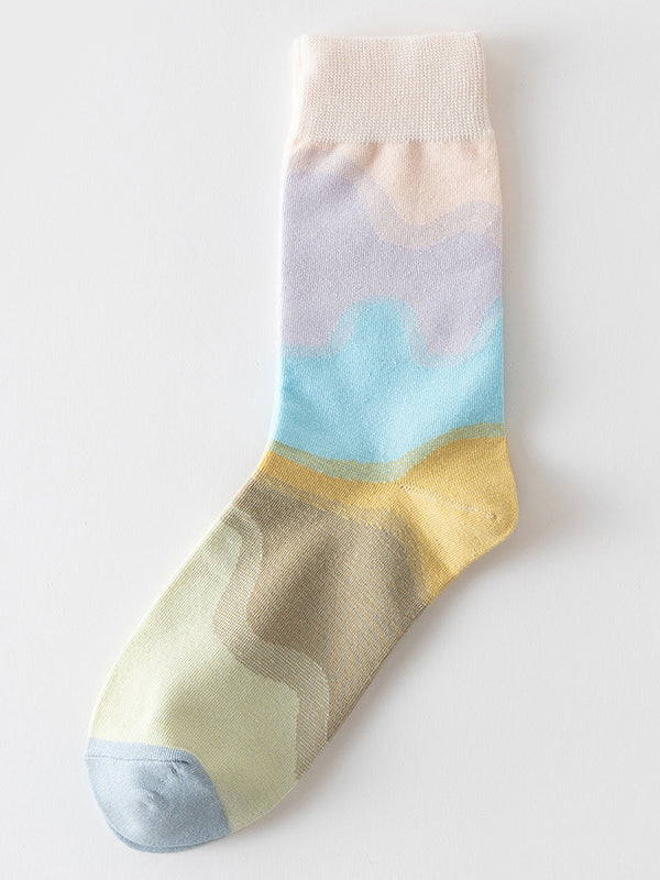Chaussettes chaudes couleur contrastée