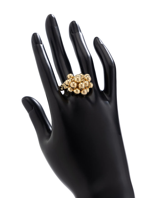 Bague perlée géométrique couleur unie
