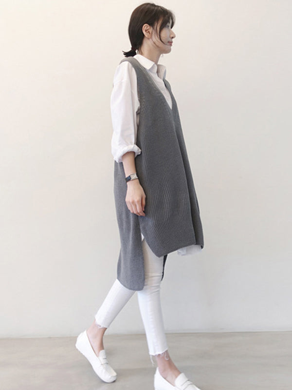 Bureau Manches Longues Couleur Unie Revers Blouses Robe Chemise