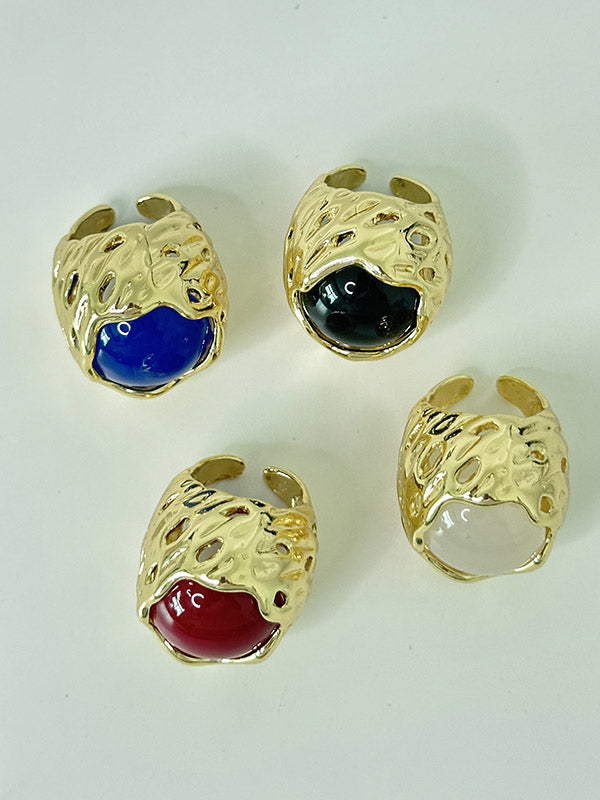 Bague géométrique brillante