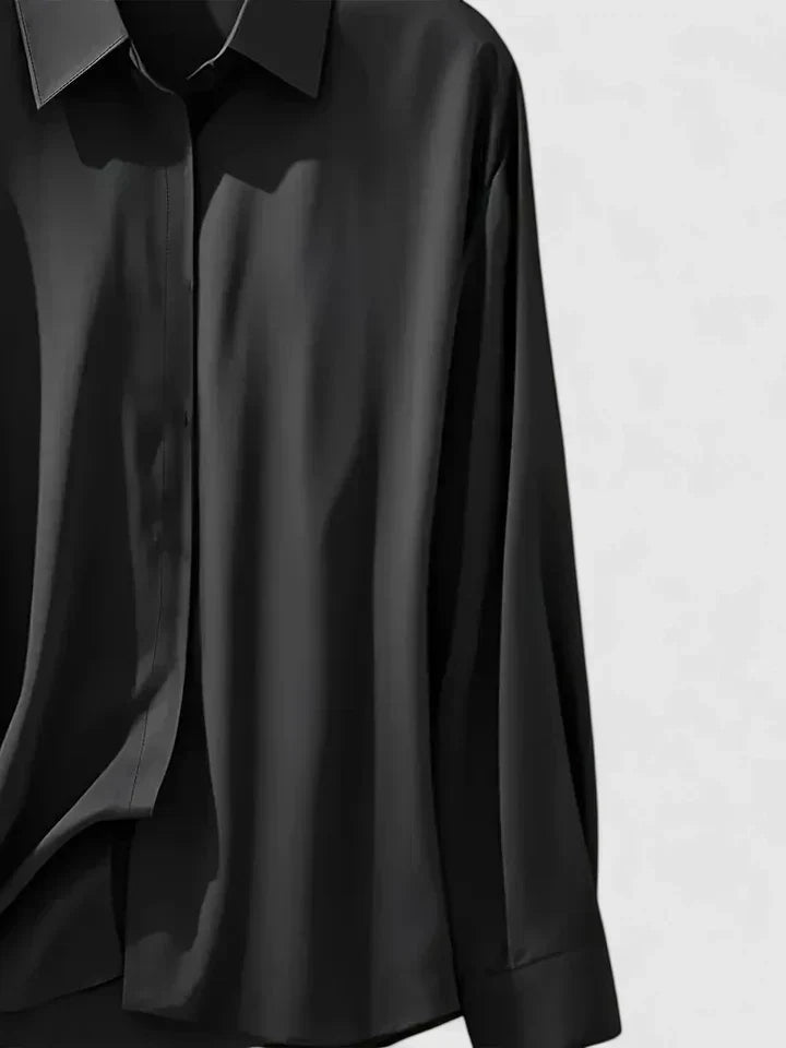 Anja | Blouse à Boutons Satinée pour Femmes