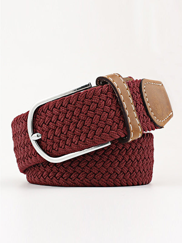Ceinture tissée de couleurs contrastées simples, 20 couleurs