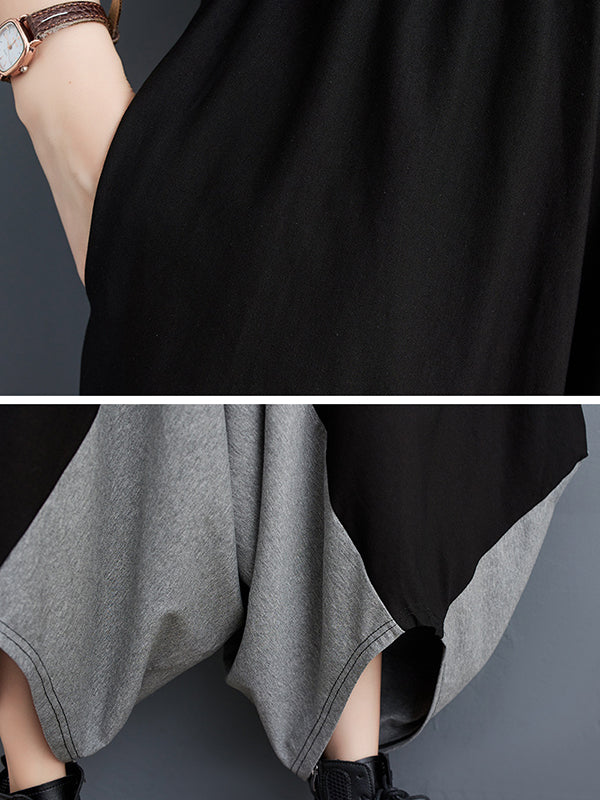 Sarouel coupe irrégulière, bas de pantalons décontractés à empiècements