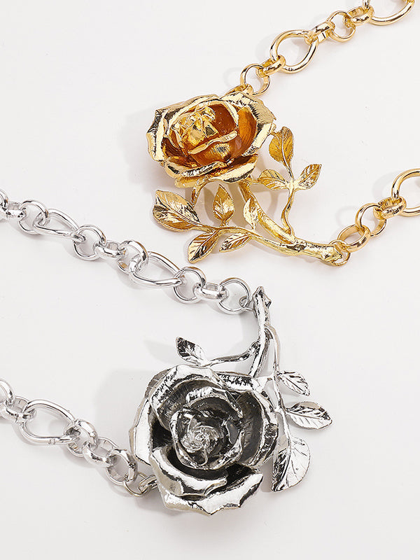 Collier géométrique en forme de fleur, couleur unie