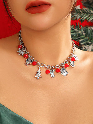 Collier géométrique à pompons