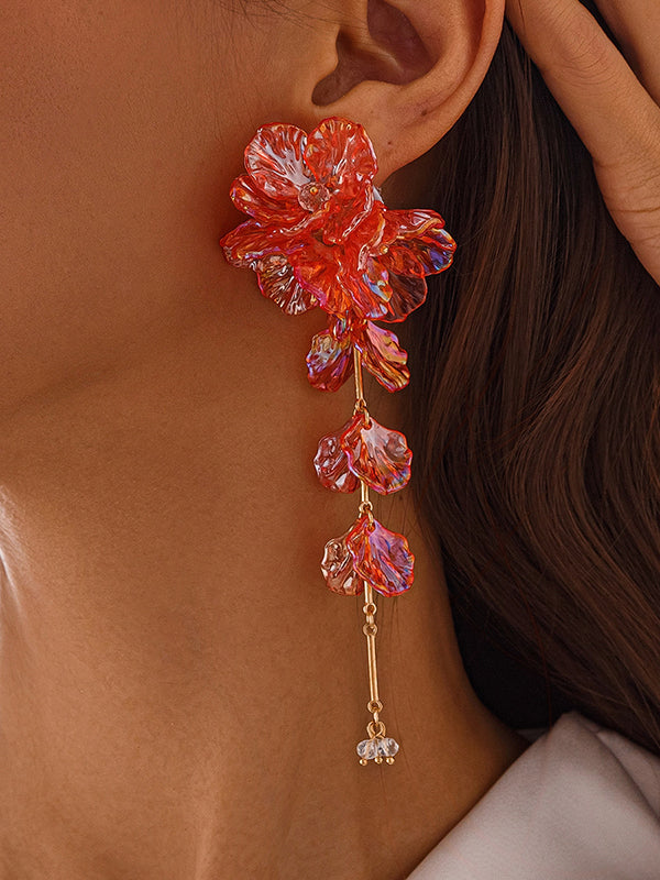 Boucles d'oreilles perlées en forme de fleur