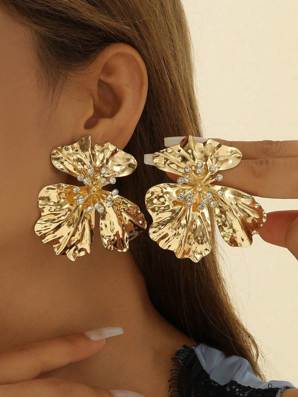 Boucles d'oreilles pendantes en forme de fleur