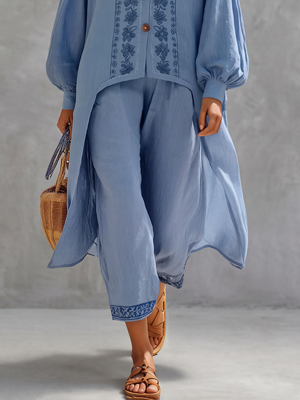 Pantalon ample à poches, à imprimé floral, à jambes larges