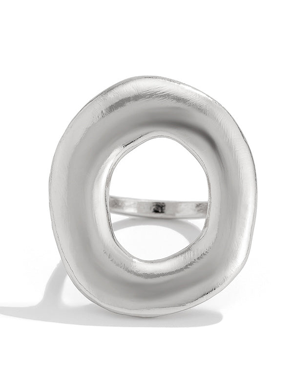 Bague géométrique ajourée normcore, couleur unie