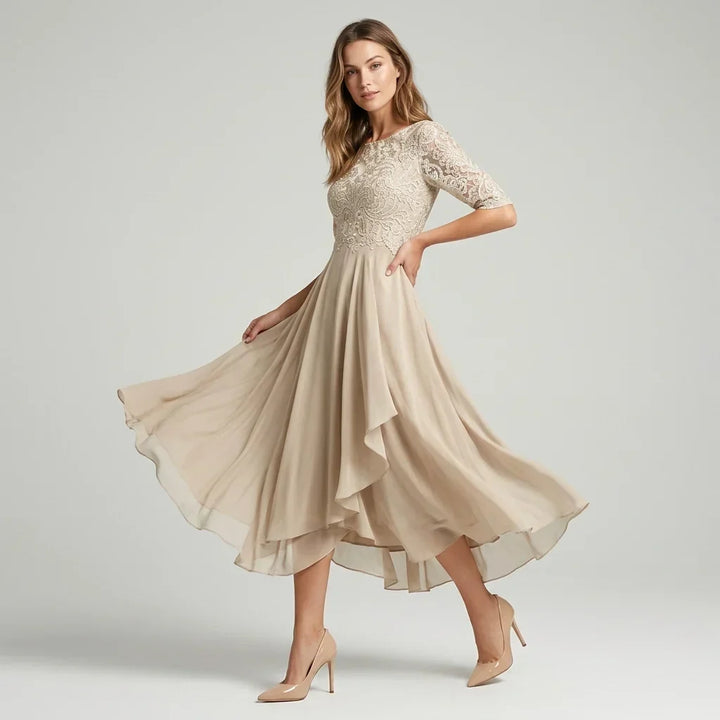 Ella | Robe Midi Festive en Dentelle pour Femmes