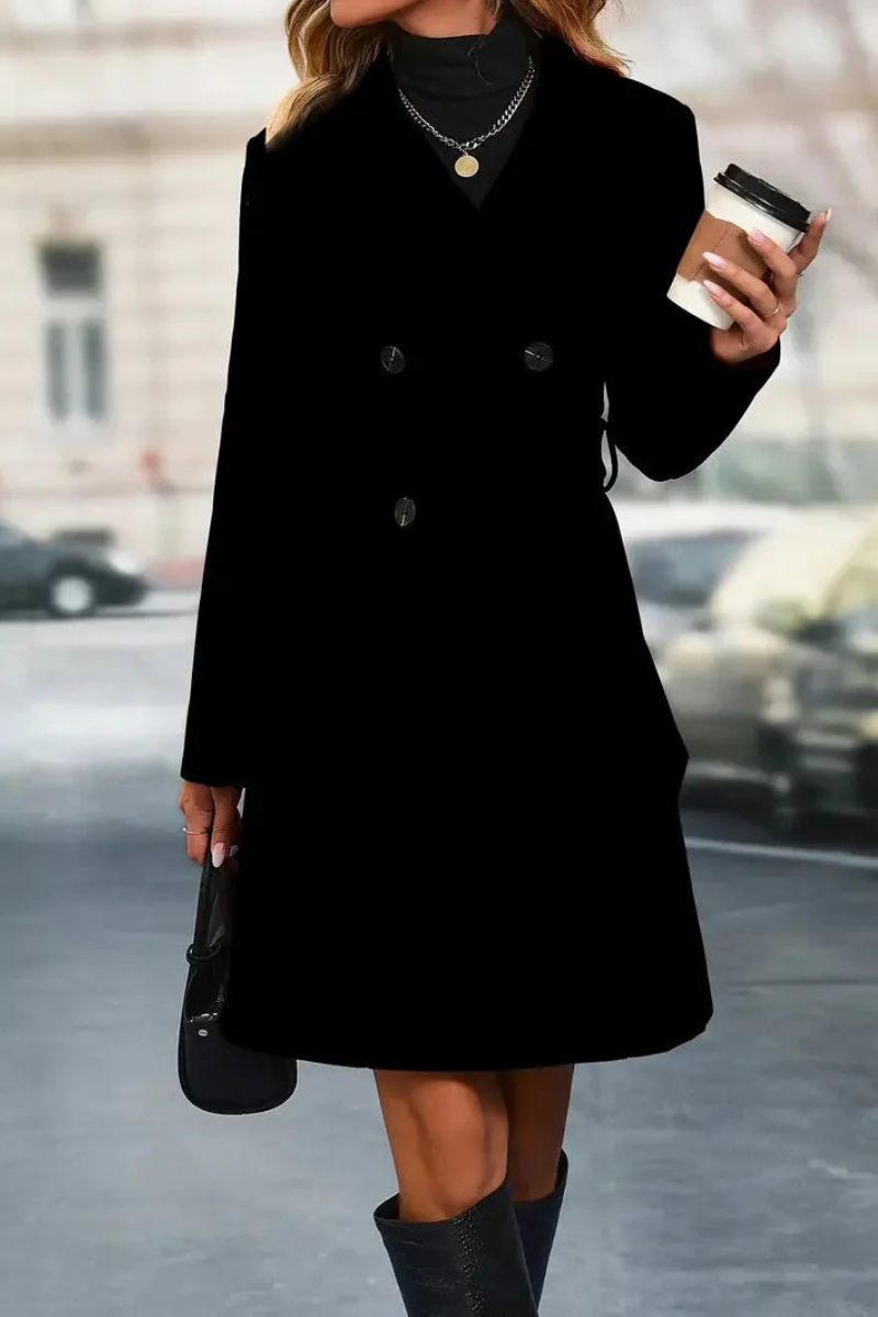 Trench-coat élégant à double boutonnage pour femmes | Long